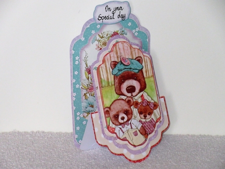 My Beary Best Family 4 - Upright Z-fold Tag Card Mini Kit by Wayne Swan