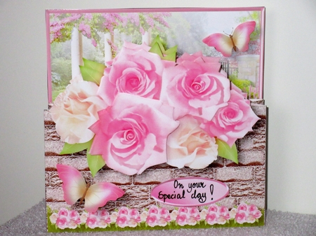 Pink Roses - Garden Wall Card Mini Kit by Wayne Swan