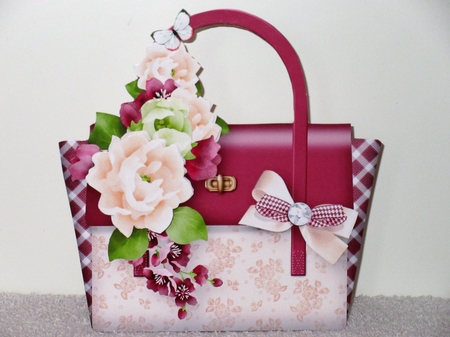 Cream and Purple Posy - Bag Card Mini Kit by Wayne Swan