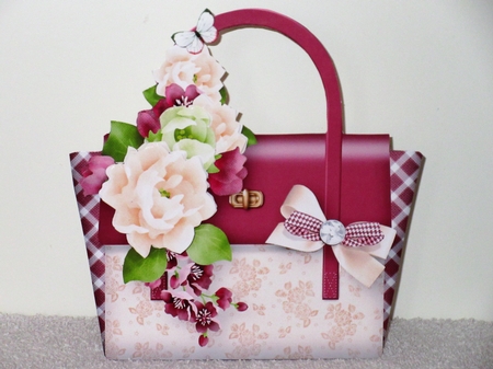 Cream and Purple Posy - Bag Card Mini Kit by Wayne Swan