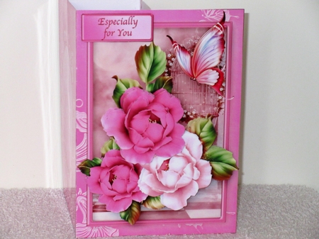Pink Roses - W-Fold Card Mini Kit by Wayne Swan