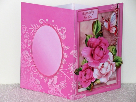 Pink Roses - W-Fold Card Mini Kit by Wayne Swan