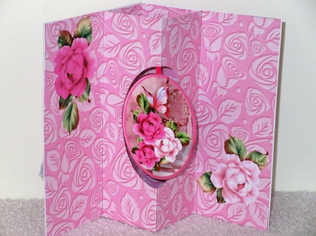 Pink Roses - W-Fold Card Mini Kit by Wayne Swan