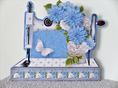 Blue Posy - Sewing Machine Card Mini Kit by Wayne Swan