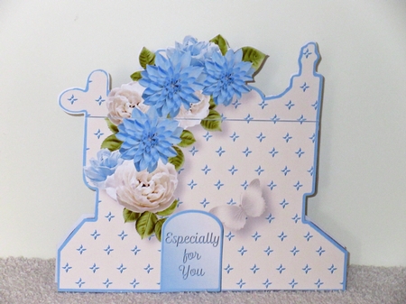 Blue Posy - Sewing Machine Card Mini Kit by Wayne Swan