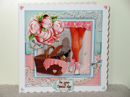 Peony Picnic card front by Wayne Swan