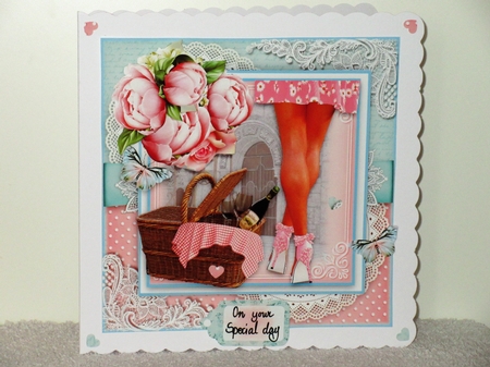 Peony Picnic card front by Wayne Swan