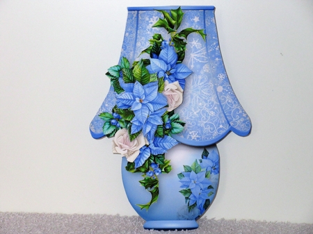 Blue Poinsettias - Lamp Card Mini Kit by Wayne Swan