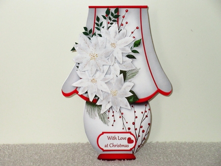 White Poinsettias - Lamp Card Mini Kit by Wayne Swan