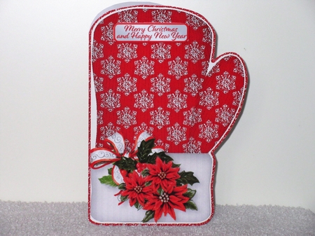 Red Snowflakes - Cosy Mitten Shaped Card Mini Kit by Wayne Swan