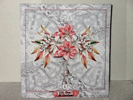 snowflakes and lace pink poinsettia by Wayne Swan