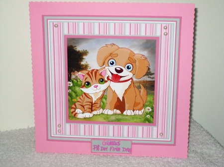 Animal Friends 7.5x 7.5 Card and Decoupage by Wayne Swan