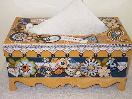 Blossoms & Butterflies Family Size Tissue Box Cover. by Wayne Swan