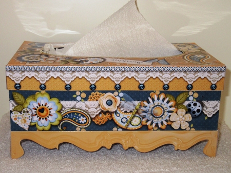 Blossoms & Butterflies Family Size Tissue Box Cover. by Wayne Swan