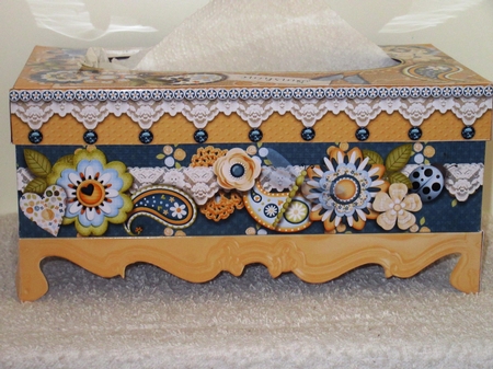 Blossoms & Butterflies Family Size Tissue Box Cover. by Wayne Swan