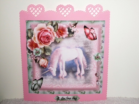 The Unicorn Roses Card Front Kit by Wayne Swan