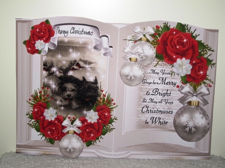 Vintage White Christmas Book Bouquet - Dogs in the Snow by Wayne Swan