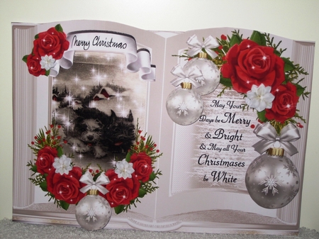 Vintage White Christmas Book Bouquet - Dogs in the Snow by Wayne Swan