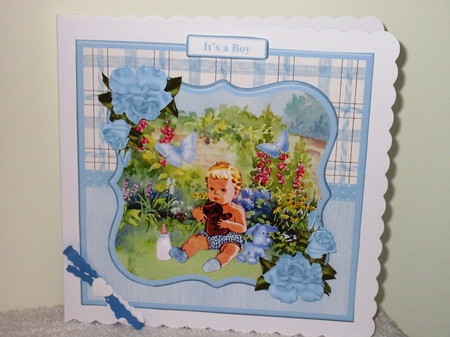 Lil Vintage Baby Boy Card Mini Kit & Decoupage by Wayne Swan