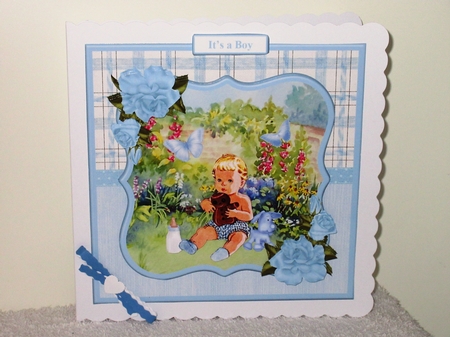 Lil Vintage Baby Boy Card Mini Kit & Decoupage by Wayne Swan