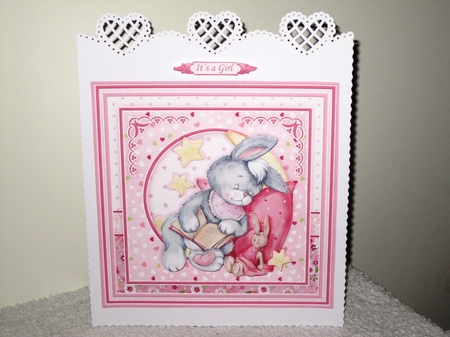 BABY GIRL SLEEPY BUNNY 8x8 Decoupage & Insert Mini Kit by Wayne Swan