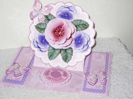 Centre Panel Easel Pink Roses and butterflies NEW by Wayne Swan