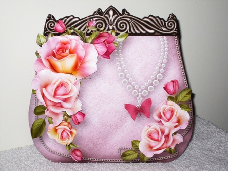 Roses and Pearls - Antique Bag Card MIni Kit by Wayne Swan