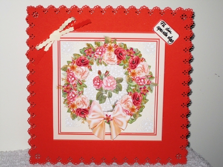 SUMMER GARLAND - Floral Wreath 7x7 Card Front Mini-Kit by Wayne Swan