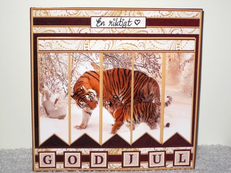 WINTER TIGERS Christmas or Birthday 7.5 Quick Card Kit Create Any Name Alphabet in 2 sizes by Wayne Swan
