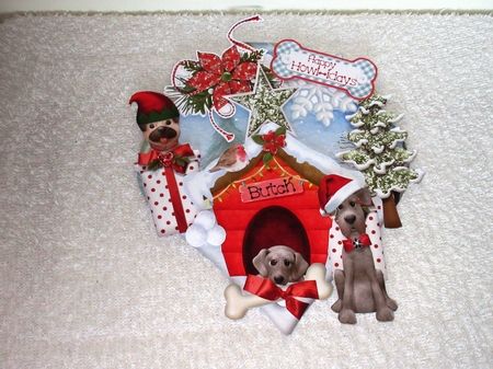 Gone to the Dogs at Christmas! Hanging Baubles Trio by Wayne Swan