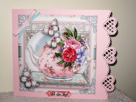 Teapot Blooms Card Front Kit by Wayne Swan