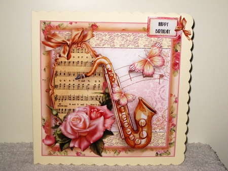 Sweet Music Saxaphone Card Front Kit by Wayne Swan