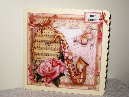 Sweet Music Saxaphone Card Front Kit by Wayne Swan