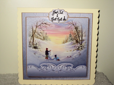 Watercolour Christmas - Building A Snowman by Wayne Swan