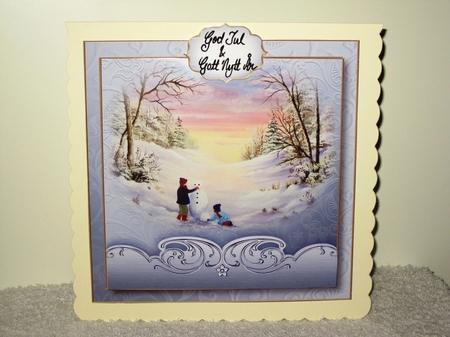 Watercolour Christmas - Building A Snowman by Wayne Swan