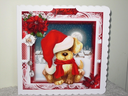 Christmas Puppy Card Front Kit by Wayne Swan