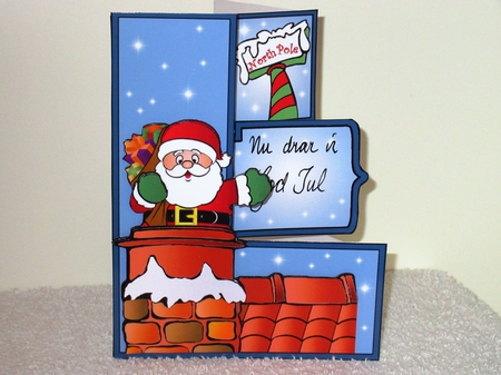 USK  Santa down the chimney by Wayne Swan