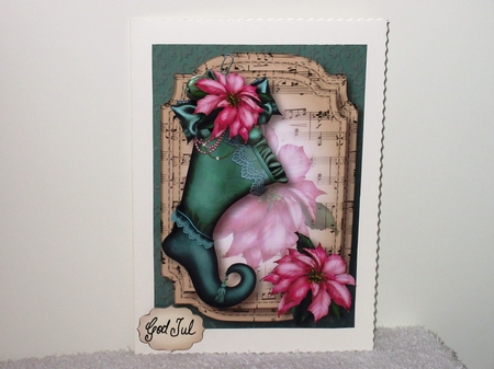 Victorian Christmas Stocking - Teal & Pink by Wayne Swan