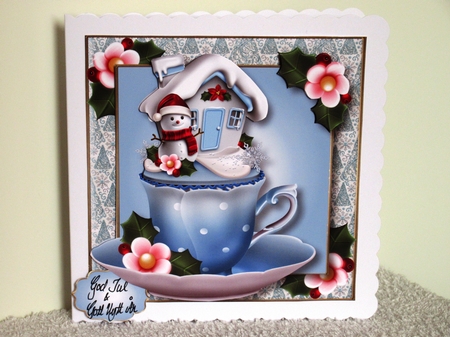 Christmas Teacup Cake - Snowman by Wayne Swan