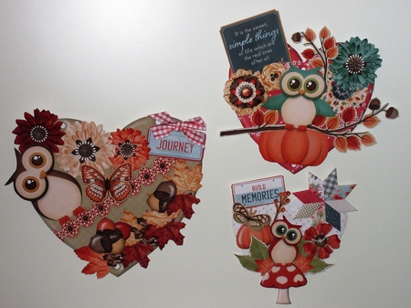 Autumn Delight Hanging Hearts Trio by Wayne Swan
