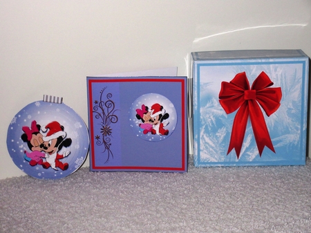 3D Baby Mickey & Minnie Bauble, Card & Box Mini Kit by Wayne Swan