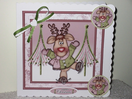 Ice Skating Jingles Reindeer Pink Mini Kit by Wayne Swan