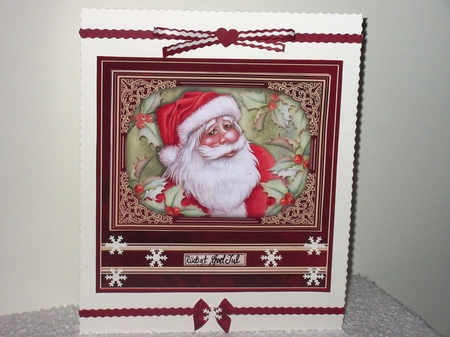 CHRISTMAS SANTA & HOLLY 7.8 Quick Christmas Card & Insert by Wayne Swan