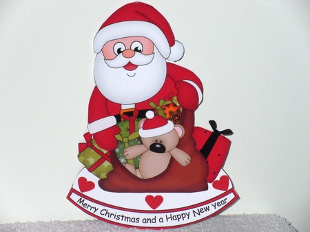 3D Shaped Rocking Christmas Card Mini Kit  - Santa has a Sack of Presents by Wayne Swan