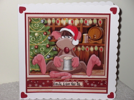 CHRISTMAS ANOTHER EXCUSE TO GET RATTED 7.8 Decoupage & Insert Mini Kit by Wayne Swan