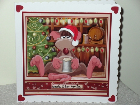 CHRISTMAS ANOTHER EXCUSE TO GET RATTED 7.8 Decoupage & Insert Mini Kit by Wayne Swan