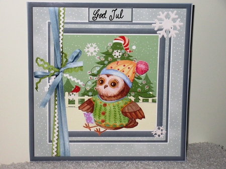 Owl and a Christmas tree by Wayne Swan