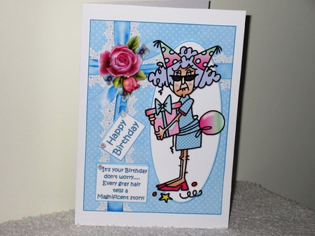 Stella and her gray hair quick card by Wayne Swan