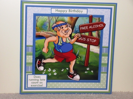 JOGGING HUMOUR MALE 7.5 Decoupage & Insert Mini Kit for a Runner by Wayne Swan
