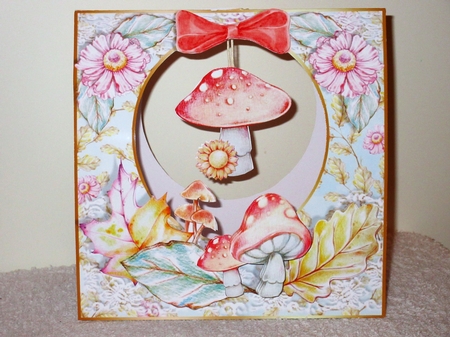 STAND-ALONE EASEL DANGLER - Flowers & toadstools by Wayne Swan